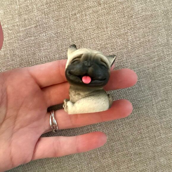 Miniature Pug Dog Figurine - Picture 4 of 13